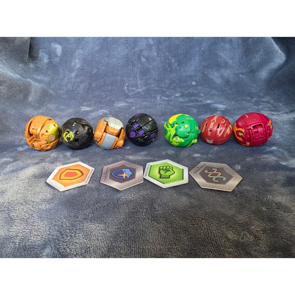 Bakugan Battle Brawlers Lot of 7 Figures with 4 BakuCores Pyrus Ventus Darkus